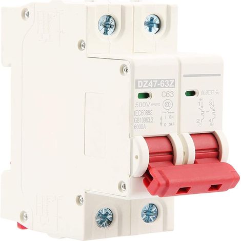 Disjoncteur DC Photovoltaïque 63A 500V - 2P - Montage Rail DIN - Protection Surtension - Système Solaire (1/5)