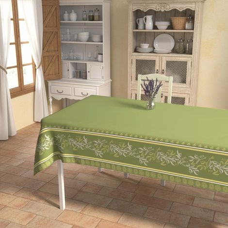 Nappe imprimée anti-tâches rectangle 140x300 cm LUBERON, par Soleil d'Ocre