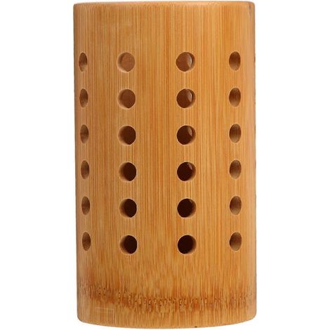 Porte-ustensiles de cuisine haut de gamme en bambou, seau à ustensiles pratique (1/4)