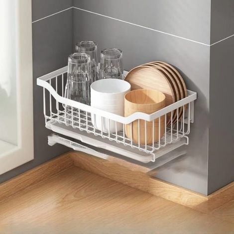 royaluxe - Panier à Fruits en Acier Inoxydable - Égouttoir Amovible Murale 34x17,5x11 cm - Rangement Pratique et Durable