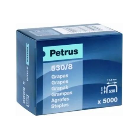PETRUS 77508 - Box 5000 Stück verkupferte Heftklammern Modell 530/8 mm