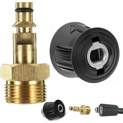 Schnellkupplungsadapter für Kärcher K2, K3, K4, K5, K6 und K7 Hochdruckreiniger, 14-mm-M22-Schnellkupplung aus Messing für Pistolen- und Schlauchumrüstung (1/5)
