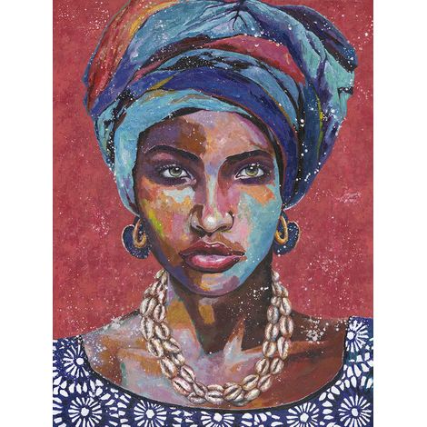 Cuadro "Mujer con Collar de Semillas" (1/5)