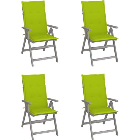 vidaXL Sillas reclinables jardín y cojines 4 uds madera maciza acacia (1/5)