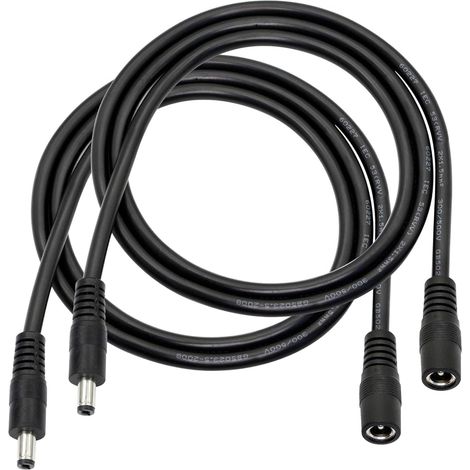 Câble d'extension d'alimentation DC, câble d'adaptateur d'alimentation mâle et Femelle DC 5,5 mm x 2,1 mm, 3ft 18awg Heavy Duty Line, pour Webcam sans Fil CCTV 12V,LED,Plus de 2 pièces (1/5)
