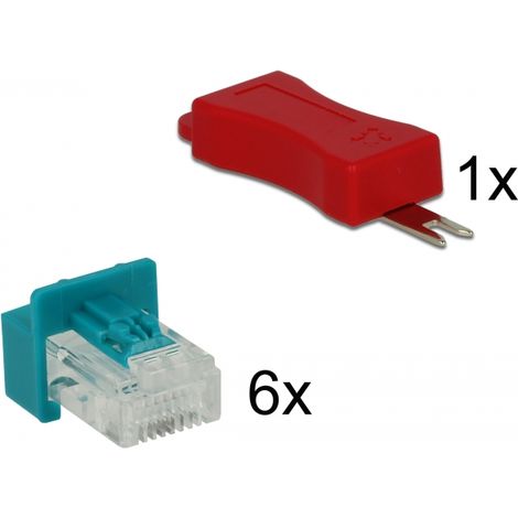 Delock RJ45 Secure Clip con juego de 6 piezas macho