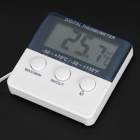 Thermomètre numérique électronique intérieur extérieur avec sonde, moniteur de température, alarme digital, mini jauge (1/4)