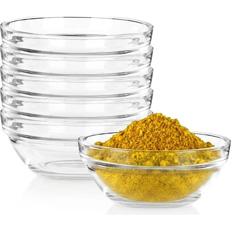 Glass Sauce Bowls Set, 135 ml, 6 Pieces, 9 cm (1/5)