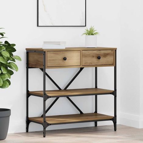 Konsolentisch mit Schubladen Braun 75 x 34,5 x 75 cm Holz