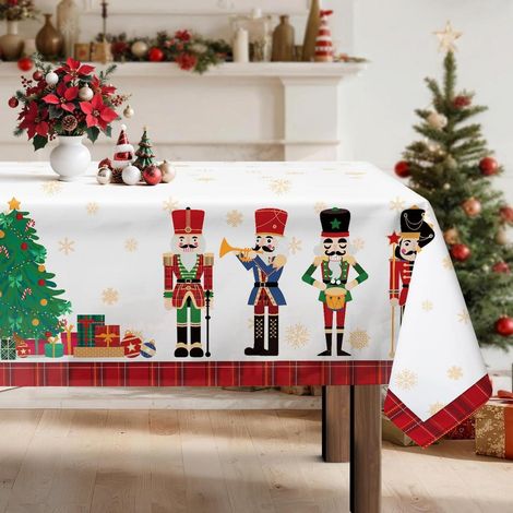 Weihnachts-Tischdecke Nussknacker 152x213 cm Polyester Rechteckig
