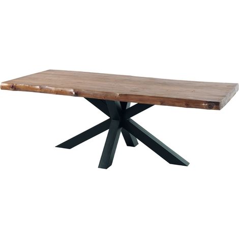 Table bois massif avec pied central et bords naturels 280cm Valley Casita VALTA 280 (1/2)