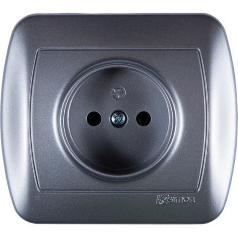 Toma de corriente simple Simon Akord 16A IP20 aluminio metalizado AG1e/26