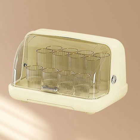 Transparente Aufbewahrungsbox für Tassen [38,5 x 27 x 25 cm] - Schreibtisch-Organizer mit staubdichtem Abfluss (1/5)