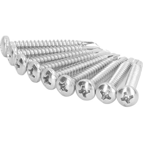 50 vis autoperceuses à tête ronde en acier inoxydable 304 pour le travail du bois M4.2x32 (1/5)