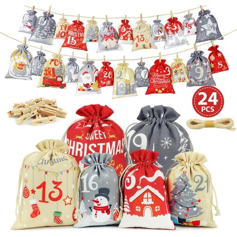 Calendrier de L avent a Remplir Soit Meme 2026 Calendrier de l avent a Faire Soi Même Tissu Diy Pour Enfant Pochette Calendrier de L (1/5)