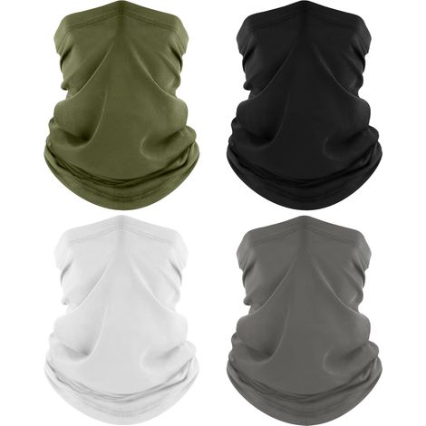 4 Pièces Cache-Cou, Tour de Cou Respirant Anti-UV Séchage Rapide, Bandana Multifonction pour Moto, Cyclisme, Homme et Femme (1/5)