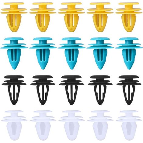 60 Pièces Clips de Fixation Voiture, Clips de Fixation Voiture Plastique, Quatre Tailles Allant de 8mm à 10mm, pour Auto Voitures Panneaux de Portes (1/5)