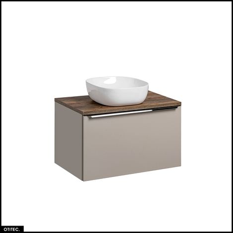 Meuble sous vasque - 80 cm - avec Vasque à poser - BOLD TAUPE (1/5)