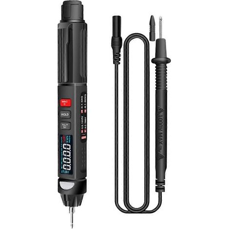 Hochpräzises Multimeter mit digitalem LCD-Display und Spannungsprüfer – Schwarz (1/5)