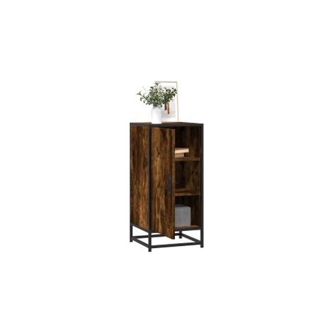 Buffet chêne fumé 35,5x35x76 bois d'ingénierie et métal (1/5)