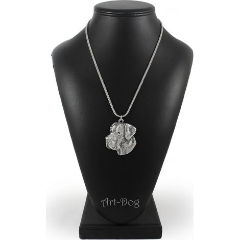 Collana con ciondolo a forma di alano, ciondolo su catena d'argento, gioiello unico di Art-Dog (1/5)