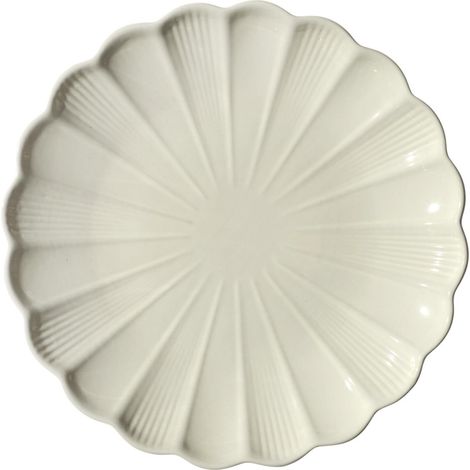 Lot de 6 Assiettes Plates "Calista" 26cm Écru