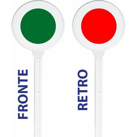PALETTA SEGNALETICA STRADALE ROSSO VERDE UN COLORE PER LATO 44cm