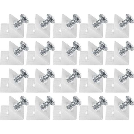 20 Pièces Cales en Plastique pour Meuble Tiroir, Équerre De Fixation, Connecteur Arrière Stabilisateurs, Fond de Tiroir Connecteur avec Vis, pour Réparer Affaissement Étagère Meuble