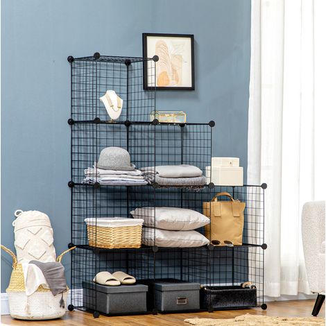 Mueble modular 6 cubos de metal 109x37x109 cm OKMYHOME (1/4)