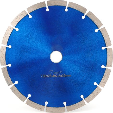 Disque diamanté 230mm pour scie circulaire, meule bleue multifonction béton granit marbre. (1/5)