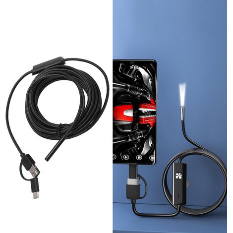 Caméra externe 3-en-1 pour téléphone portable USB 5,5 mm pour l'inspection visuelle des canalisations et la réparation automobile (3,5 M) (1/5)