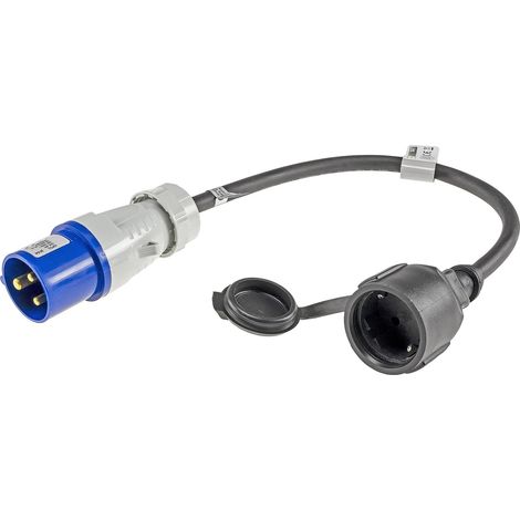 Adaptateur CHILITEC CEE 22852, 0,35 m, CEE vers prise de courant avec terre