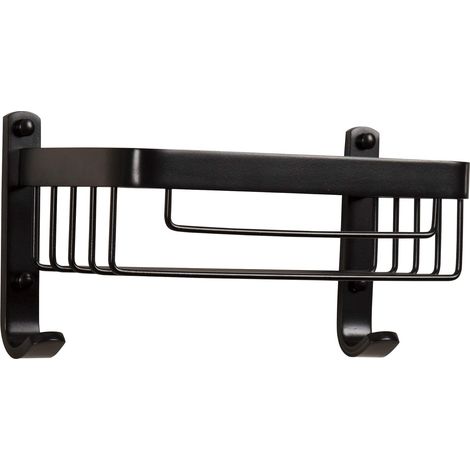 Croydex Large Shower Caddy Bathroom Basket Organiser in Matte Black