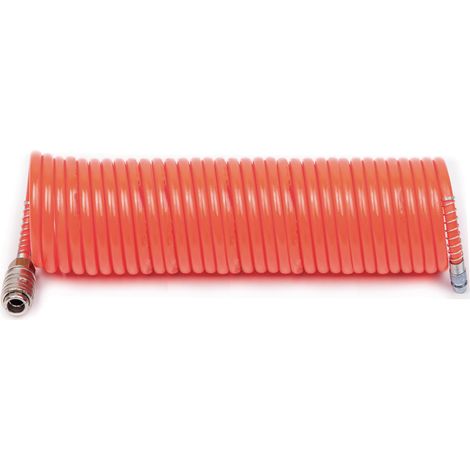 FIAC Tubo a Spirale per Aria Compressa Completo di Raccordi universali. Diametro esterno 8mm, interno 6mm, Lunghezza 15 metri