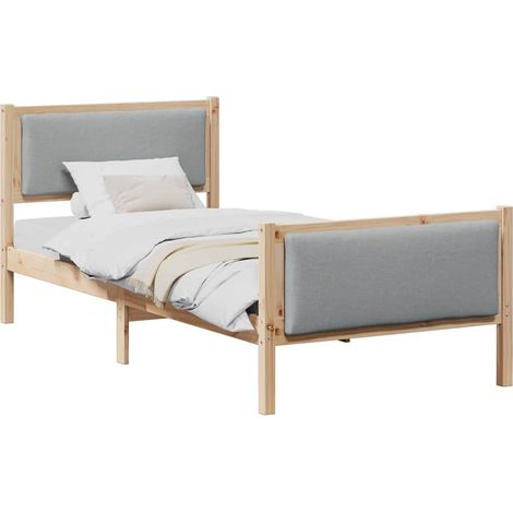 Maison Exclusive - Estructura de cama con cabecera Gris Claro 100 (1/5)