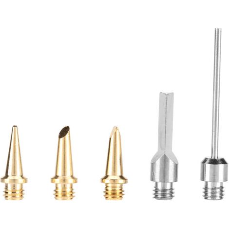 Kit de 5 pièces comprenant un fer à souder à gaz, un coupe-mousse électrique, des embouts de soudure et des accessoires de soudage.