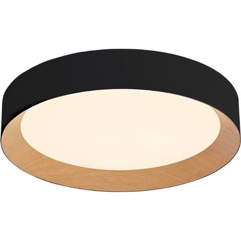 Plafón techo LED Peranka 65W 4000K Negro + Efecto madera (1/4)