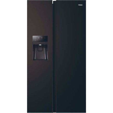 Haier – Réfrigérateur américain 515L – 180 x 90 x 65,9 cm – Classe E – Design noir – Compartiments organisés pour grandes familles (1/8)