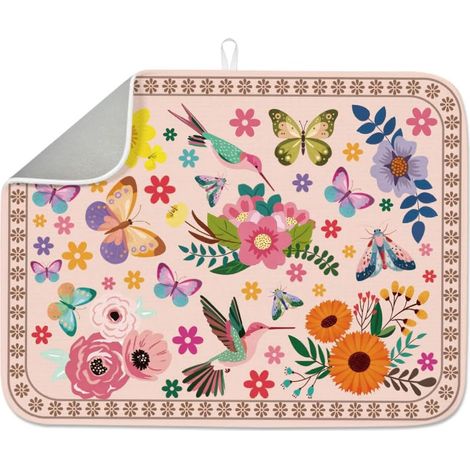 Tapis de séchage à vaisselle pour comptoir de cuisine, 45,7 x 61 cm, absorbant, antidérapant, séchage rapide, résistant à la chaleur, pour robinet de table, évier, café, réfrigérateur (1/5)