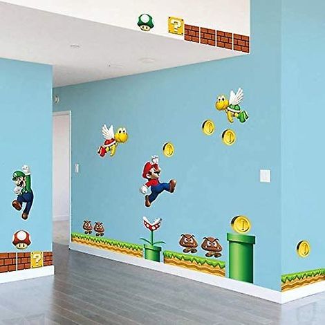 Autocollant Super Mario Décoration murale pour chambre d'enfant