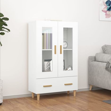 Buffet，Bahut， Meuble de Rangement pour Salon, Bureau Blanc 70x31x115 cm Bois d'ingénierie, Armoire de Rangement FBV99283 (1/5)