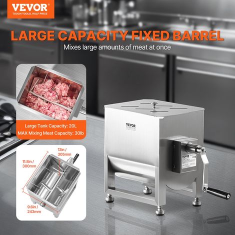 Mélangeur à Viande Manuel, Équipement de Traitement de la Viande Capacité de Mélange Max. 13,6 kg Réservoir Fixe 20 L, Machine à Mé… (1/5)