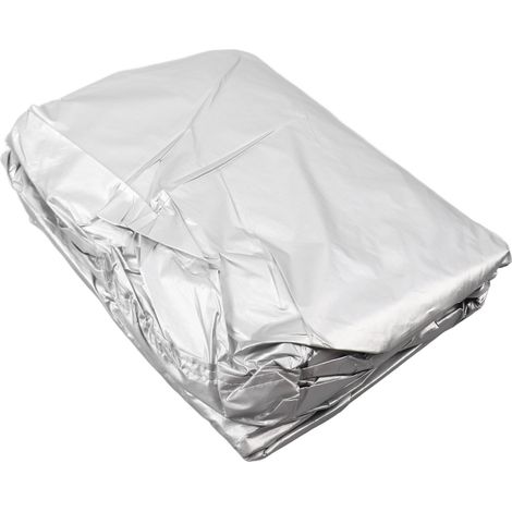 Housse de voiture argentée, protection solaire universelle, housse extérieure intégrale pour véhicule, anti-poussière, résistante aux intempéries, imperméable, housse extérieure intégrale pour véhicul (1/5)