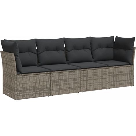 Maison Exclusive - 4-tlg. Garten-Sofagarnitur mit Kissen Grau Pol