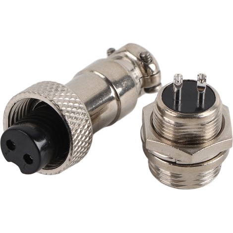 Connecteur Aviation GX12 2 broches 12mm, lot de 10 paires mâle femelle, prise métallique étanche (1/5)