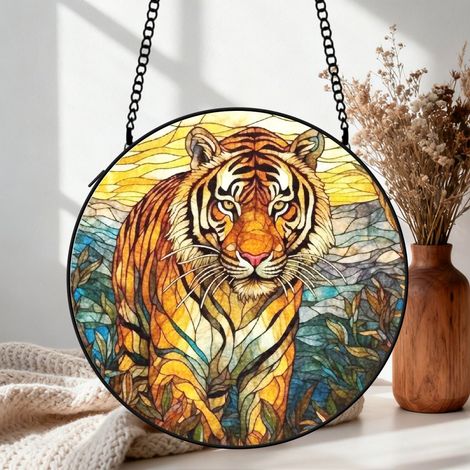 Attrape-soleil vitrail animal 20 cm décoration suspendue fenêtre oiseau lumineux cadeau Noël (1/5)