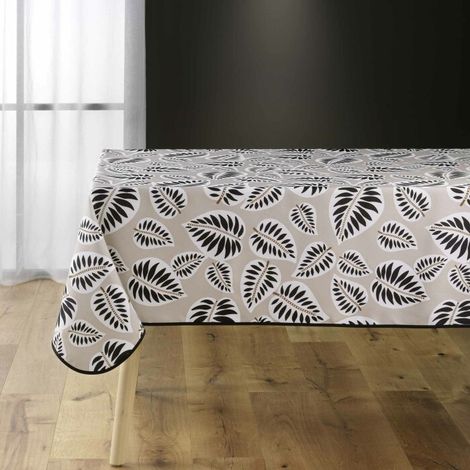 Nappe rectangle 150 x 200 cm polyester imprime alma Noir (1/3)