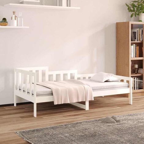 Sofá cama sin colchón madera maciza de pino blanco 80x200 cm (1/5)