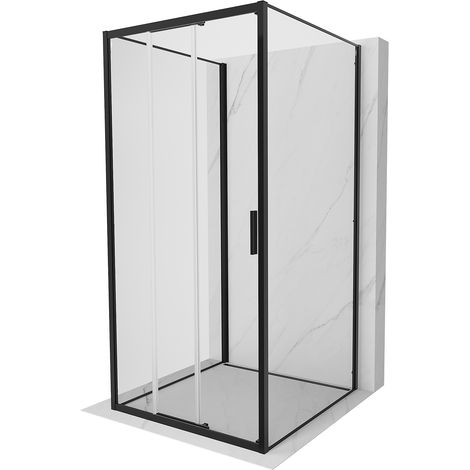 Mexen Exo-3S 3S Duschkabine 3-seitig, verschiebbar 80 x 80 cm, transparent, schwarz - 8153-080-080-70-00-3S (1/5)