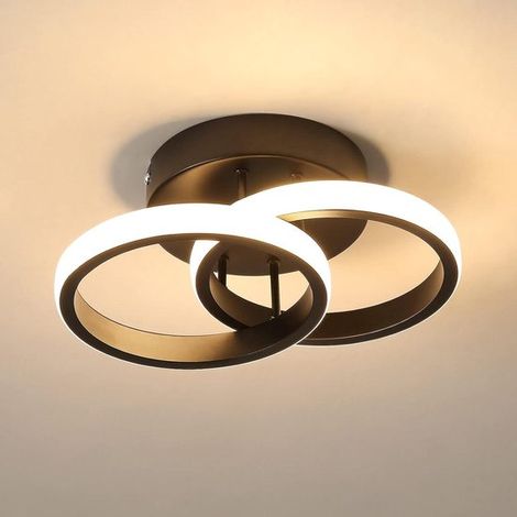 Badezimmer-Deckenleuchte LED-Deckenleuchte mit 2 Lichtpunkten modernes rundes Design warmweißes Licht 3000 K 22 W Silikonabdeckung geeignet für 2 (1/5)
